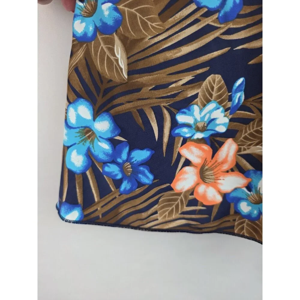 Lands' End Tankini Top Women's Size XS 2-4 Brown Floral Swimsuit Swim Top
